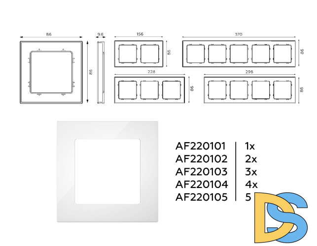 Рамка трехместная Ambrella Volt Techno AF220103