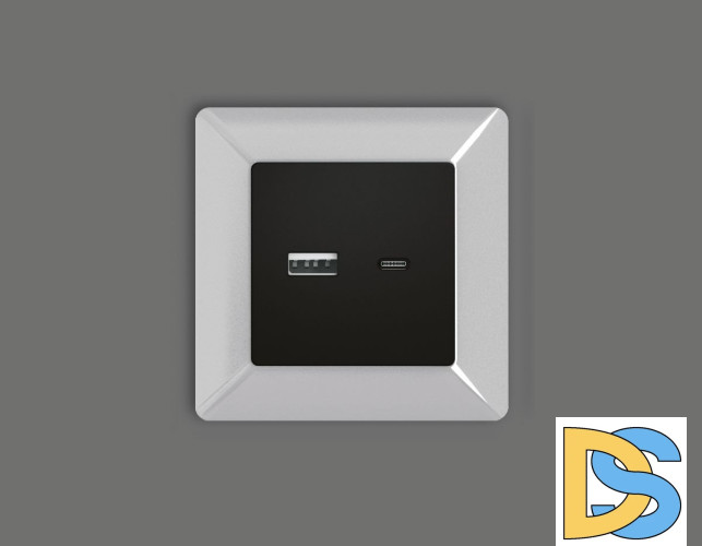 Лицевая панель для розетки 2USB тип A+C Ambrella Volt Alfa AP8110