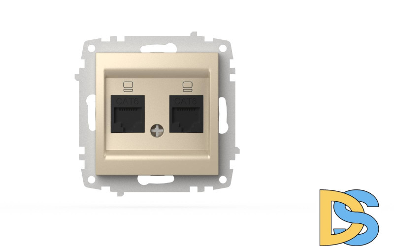 Розетка компьютерная двухместная (Cat 6) ELBI Zena Vega 609-012500-248
