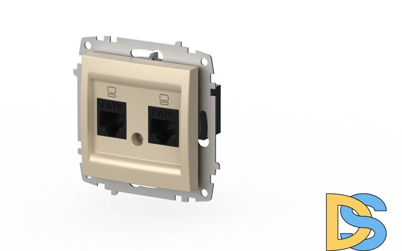 Розетка компьютерная двухместная (Cat 6) ELBI Zena Vega 609-012500-248