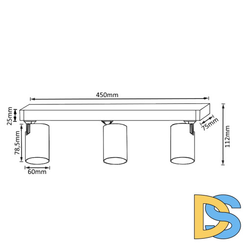 Спот Crystal Lux CLT 017CW3 L450 WH