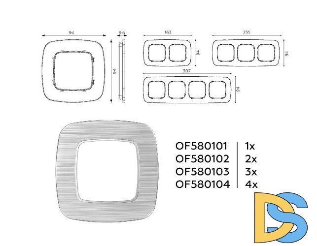 Рамка двухместная Ambrella Volt Radian OF580102