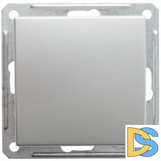 Выключатель 2-полюсный 1-клавишный 16А, Матовый хром, серия Wessen 59, Schneider Electric