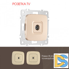 Розетка TV Arte Milano 205.43-1.shampan