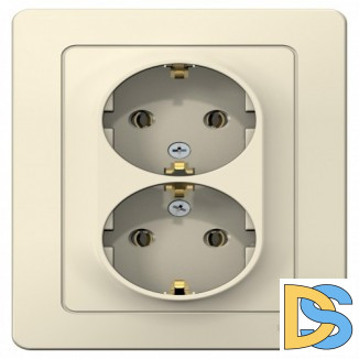 Розетка 2-ая электрическая с заземлением, Молочный, серия Blanca, Schneider Electric