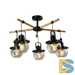 Подвесная люстра IMEX Freedom MD.23044-5-S-BK+WOOD