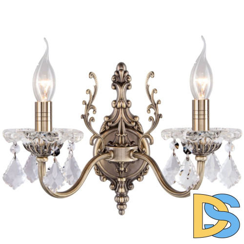 Бра Eurosvet 3281/2 античная бронза/прозрачный хрусталь Strotskis