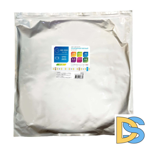 Светодиодная лента Apeyron 24В 8,6Вт/м smd2835 84д/м IP20 1000Лм/м 30м 6500К 00-374