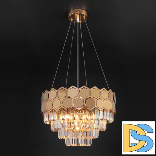 Подвесная люстра Eurosvet Ariana 10124/5 золото/прозрачный хрусталь Strotskis Smart (10113/5)