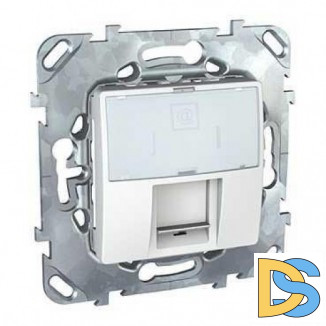 Розетка компьютерная 1-ая кат.6, RJ-45 (интернет), Белый, серия Unica, Schneider Electric