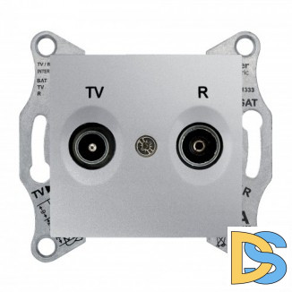 Розетка телевизионная проходная ТV-FМ, Алюминий, серия Sedna, Schneider Electric