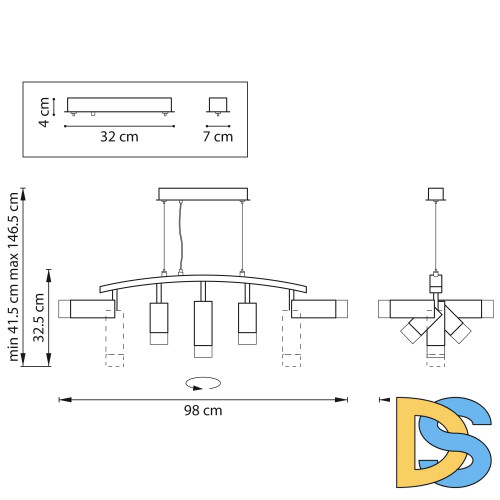 Подвесной светильник Lightstar Rullo LR7353728731 (571735+214437-2+214487-3+202431-5)