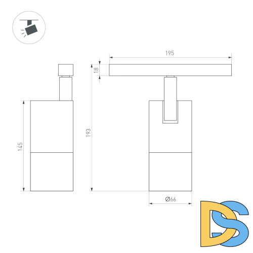 Трековый светильник Arlight MAG-ORIENT-SPOT-ZOOM-R65-15W Day4000 (BK, 34-60 deg, 48V) 037458