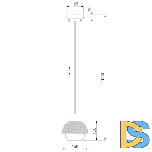 Подвесной светильник Eurosvet 50106/1 античная бронза/черный