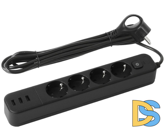 Сетевой фильтр Эра USF-4es-1,5m-3xUSBA-B Б0059568