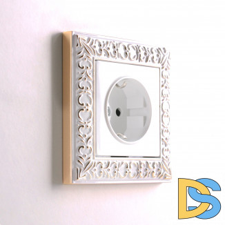 Рамка на 1 пост (белое золото) W0011523