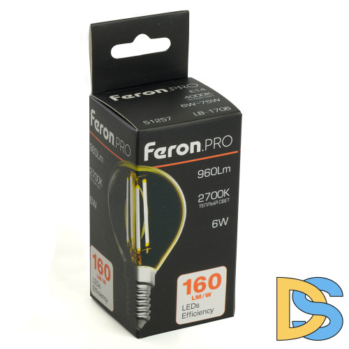Лампа светодиодная Feron E14 6W 2700K LB-1706 51256