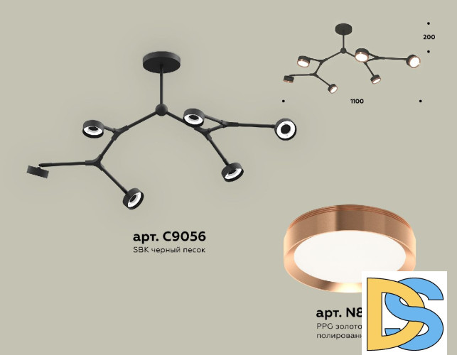 Люстра на штанге Ambrella Light Traditional (C9056, N8126) XB9056153