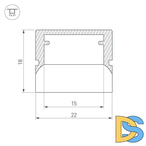 Профиль-держатель Arlight WPH-FLOOR22-2000 ANOD 023291