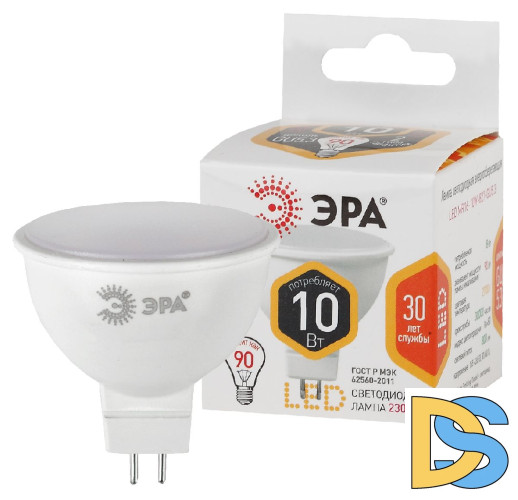 Лампа светодиодная Эра GU5.3 10W 2700K LED MR16-10W-827-GU5.3 Б0032995