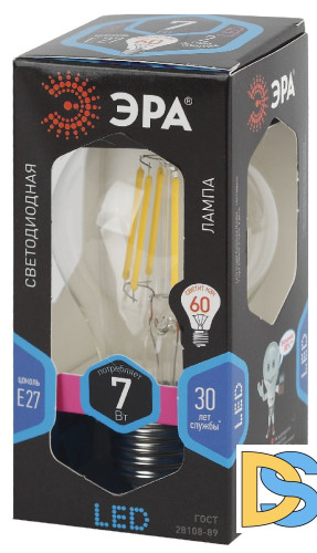 Лампа светодиодная Эра E27 7W 4000K F-LED A60-7W-840-E27 Б0043447