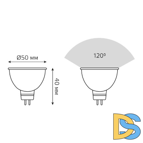Лампа cветодиодная Gauss GU5.3 5.5W 3000K матовая 13516