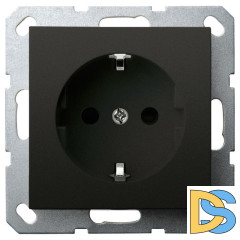 Розетка SHUKO Jasmart с защитными шторками 16A 250V 2P+T черный матовый (soft touch) G5501PB