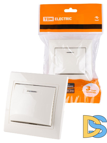 Выключатель одноклавишный с подсветкой Таймыр TDM Electric SQ1814-0104