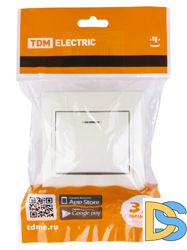 Выключатель одноклавишный с подсветкой Таймыр TDM Electric SQ1814-0104