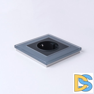 Рамка на 1 пост (серый,стекло) W0011115