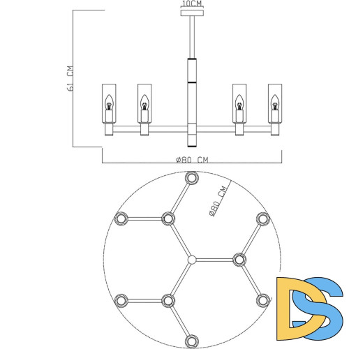 Люстра на штанге Divinare Barolo 2654/17 LM-9
