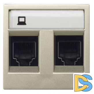 Розетка интернет RJ45 CAT5 двойная ABB Niessen Zenit Шампань