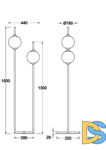 Торшер Maytoni The Sixth Sense Z020FL-L12BS3K