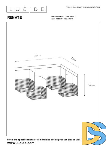 Накладной светильник Lucide Renate 21123/04/02