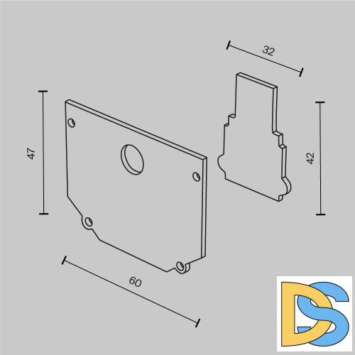 Комплект заглушек к шинопроводу Maytoni Technical Magnetic track system Exility Accessories for tracks Exility TRA034EC-SCH-42B