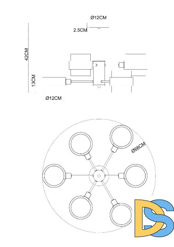 Люстра на штанге Arte Lamp Carlo A8205SP-6BK