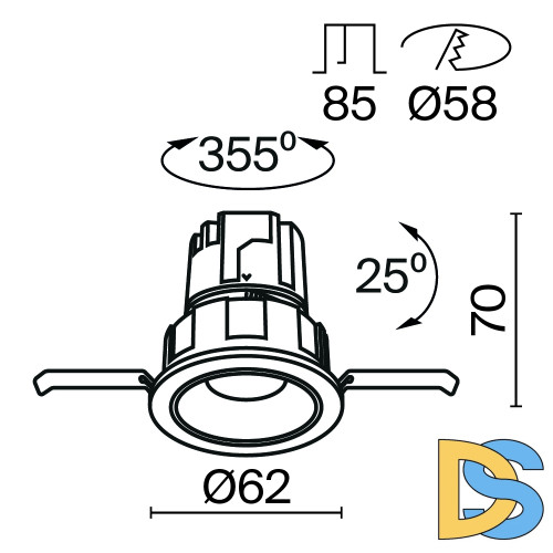 Встраиваемый светильник Maytoni Wise DL057-7W4K-W