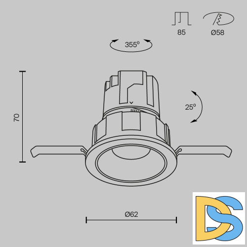 Встраиваемый светильник Maytoni Wise DL057-7W4K-W