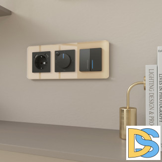 Рамка из стекла на 3 поста Elite айвори W0032443