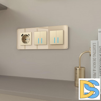 Рамка из стекла на 3 поста Elite айвори W0032443