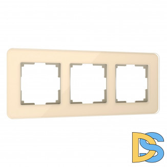 Рамка из стекла на 3 поста Elite айвори W0032443