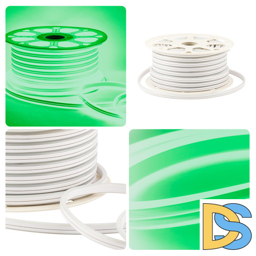 Светодиодный двусторонний неон Apeyron Стандарт 220В 2835 6Вт/м зеленый 50м IP65 17-26