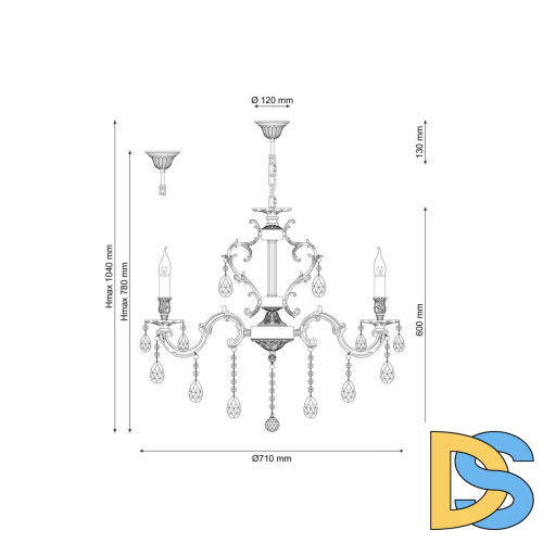 Подвесная люстра Lucia Tucci Barletta 1730.8 Antique