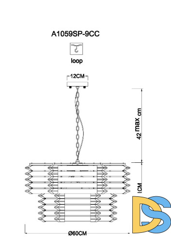 Подвесная люстра Arte Lamp Caravaggio A1059SP-9CC