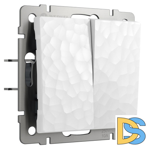 Выключатель Werkel Hammer двухклавишный проходной белый W1222001 4690389162398