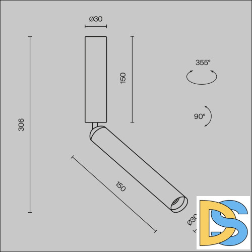 Накладной спот Maytoni Focus T C142CL-6W4K-B