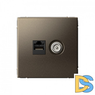 Розетка двойная ТВ + компьютерная RJ45, кат. 5Е, Schneider Electric Art Gallery, цвет Мокко, GAL000689