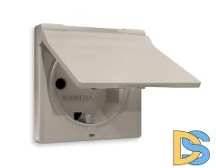 Лицевая панель для розетки с/з со шторками и крышкой Ambrella Volt Alfa AP3680