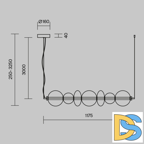 Подвесная люстра Maytoni Futuro MOD307PL-L40B3K
