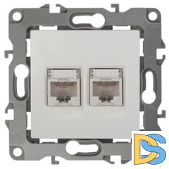 Розетка информационная двойная 2XRJ45 Эра 12-3108-01 Б0014729